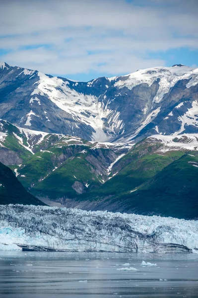 View Famous Hubbard Glacier Alaska Hubbar Glaicier Largest Tide Water — Foto de Stock