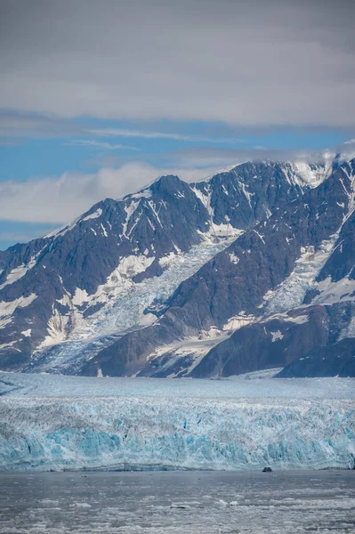 View Famous Hubbard Glacier Alaska Hubbar Glaicier Largest Tide Water — Zdjęcie stockowe