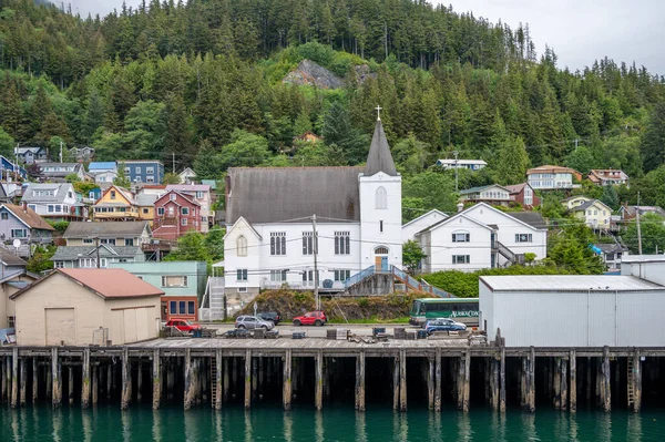 Ketchikan Alaska July 2022 Views Historic Wooden Buildings Popular Cruise — Foto de Stock