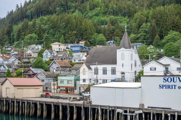 Ketchikan Alaska July 2022 Views Historic Wooden Buildings Popular Cruise — ストック写真