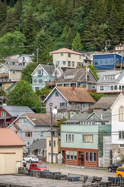 Ketchikan Alaska July 2022 Views Historic Wooden Buildings Popular Cruise — Stockfoto