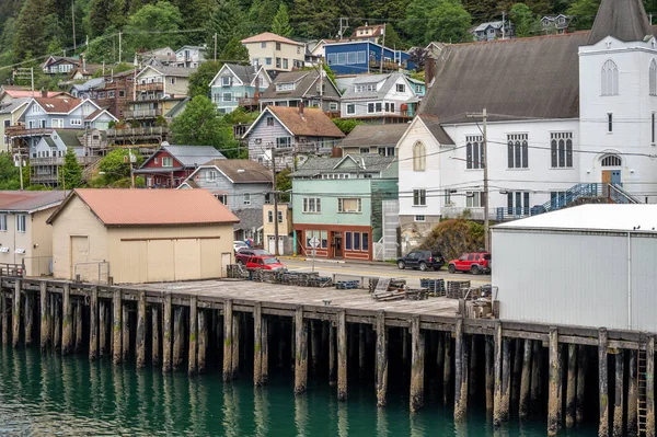 Ketchikan Alaska July 2022 Views Historic Wooden Buildings Popular Cruise —  Fotos de Stock