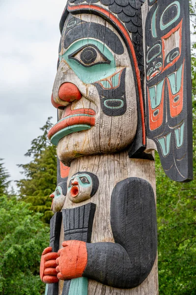 Ketchikan Alaska July 2022 Tlinget Totem Poles Ketchikan — 图库照片