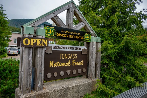 Ketchikan Alaska July 2022 Tongass National Forest Sign Ketchikan Alaska — Stock fotografie