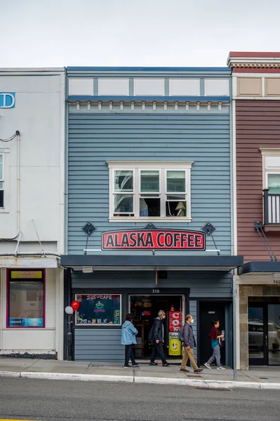 Ketchikan Alaska July 2022 Views Historic Wooden Buildings Popular Cruise — Zdjęcie stockowe