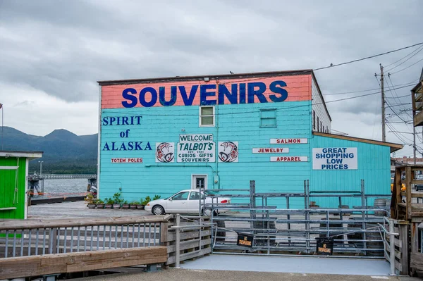 Ketchikan Alaska July 2022 Views Historic Wooden Buildings Popular Cruise — Foto Stock