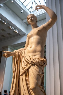 London, UK - August 19, 2022: Exhibits from classical Greece inside the famous British Muesum in London.