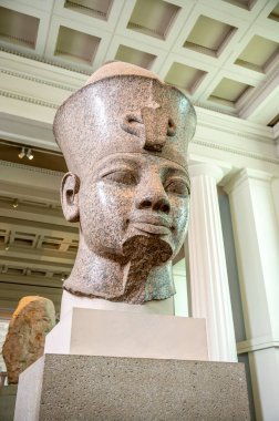 London, UK - August 19, 2022: egyptian exhibits inside the famous British Muesum in London.