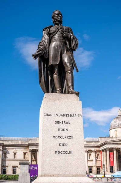 London Inggris Agustus 2022 Trafalgar Square Dan Patung Charles James — Stok Foto