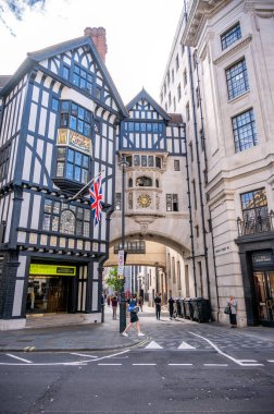 London, UK - August 23, 2022: Detail of the Liberty London shopping mall.