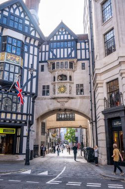 London, UK - August 23, 2022: Detail of the Liberty London shopping mall.
