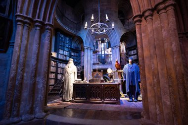 Leavesden, UK - August 23, 2022: Exhibits inside  the Making of Harry Potter tour at Warner Bros studio.
