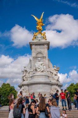 London, UK - August 24, 2022: The beautiful Victoria Memorial outside Buckingham Palace in London during summer.