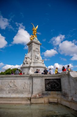 London, UK - August 24, 2022: The beautiful Victoria Memorial outside Buckingham Palace in London during summer.
