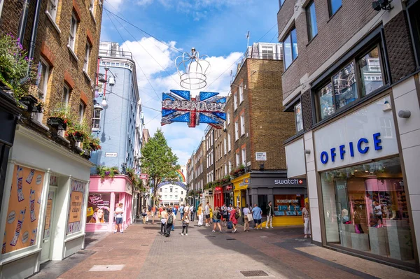 London August 2022 Carnaby Street London Famous Shopping Street Soho — Foto Stock