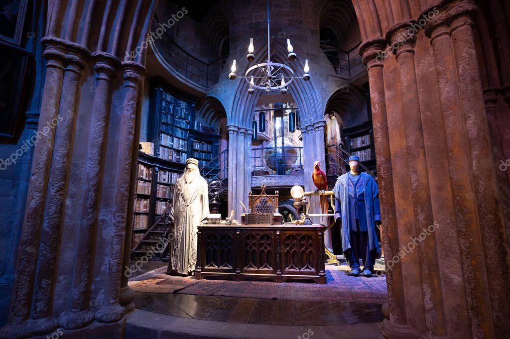 Leavesden, UK - August 23, 2022: Exhibits inside  the Making of Harry Potter tour at Warner Bros studio.