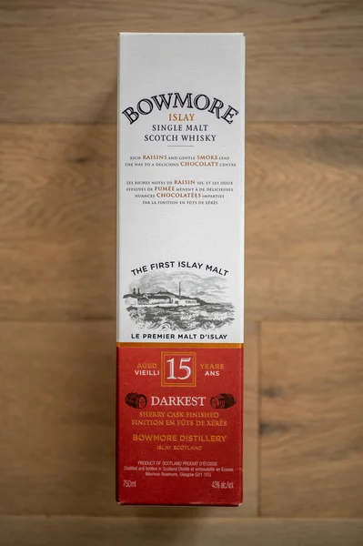 Calgary Alberta September 2022 Bowmore Single Malt Scotch Whisky Container — Stockfoto