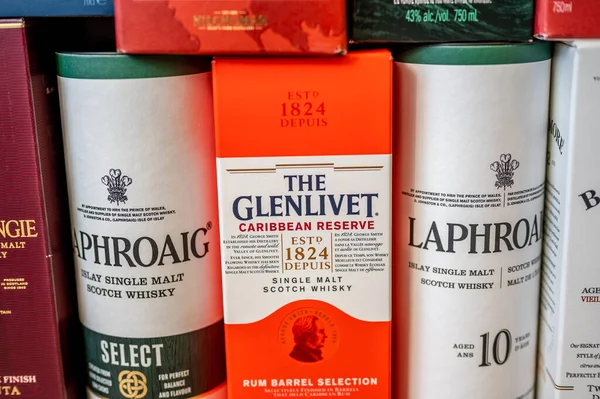 Calgary Αλμπέρτα Σεπτεμβρίου 2022 Πολλαπλές Single Malt Scotch Whisky Δοχεία — Φωτογραφία Αρχείου