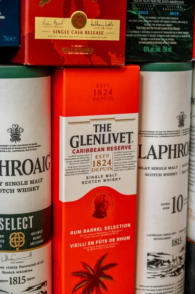 Calgary Αλμπέρτα Σεπτεμβρίου 2022 Πολλαπλές Single Malt Scotch Whisky Δοχεία — Φωτογραφία Αρχείου