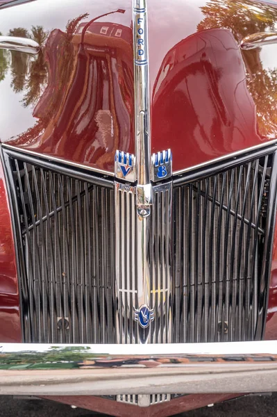 Cochrane Alberta September 2022 Classic Ford Truck Chrome Grill — Stock Photo, Image