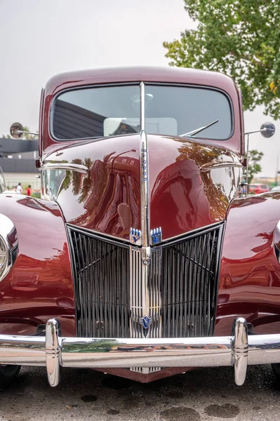 Cochrane Alberta September 2022 Classic Ford Truck Chrome Grill — Stock Photo, Image