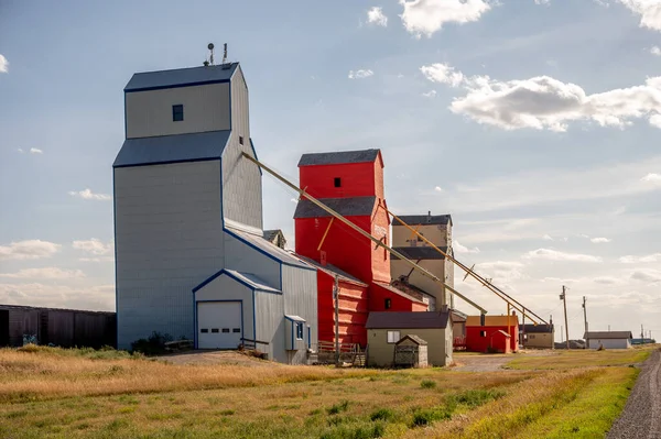 Mossleigh Alberta September 2022 Old Wooden Grain Elevators Alberta Prairies — Stock Photo, Image