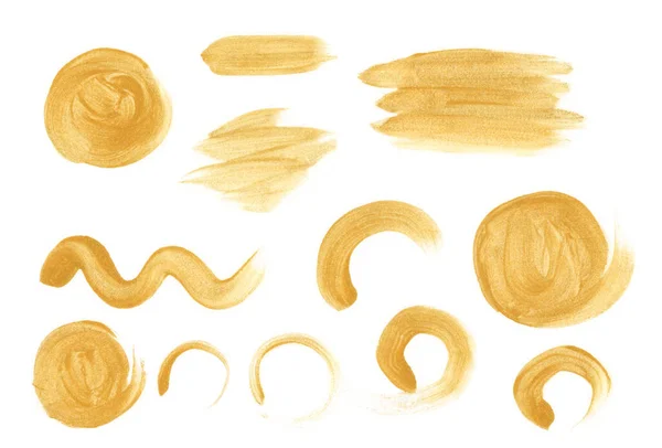 Золотой Мазок Кисти Пятна Акварельной Текстуры Абстрактная Иллюстрация — стоковое фото