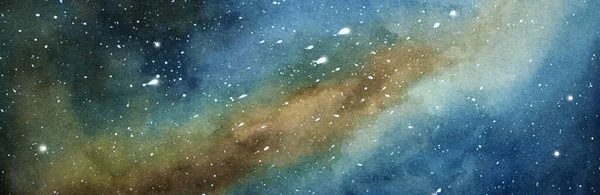 Kosmiczne Tło Kolorowa Galaktyka Akwarelowa Lub Nocne Niebo Gwiazdami — Zdjęcie stockowe