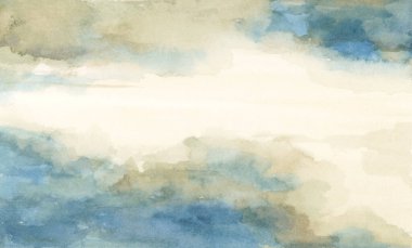 El boyası Mavi soyut arkaplan, suluboya fırça darbeleri, grungy Design.