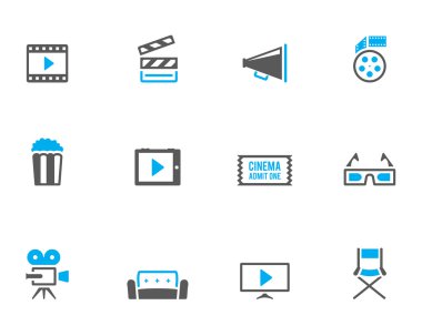 sinema simgesi serisi çift ton renk tarzı.