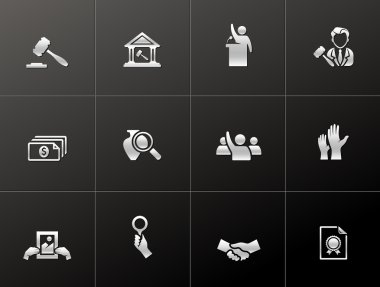 Auction icons in metallic style