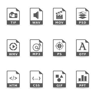 dosya formatları simge seti
