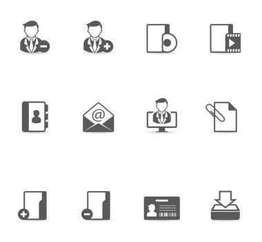 Yönetim simgesi serisi siyah beyaz