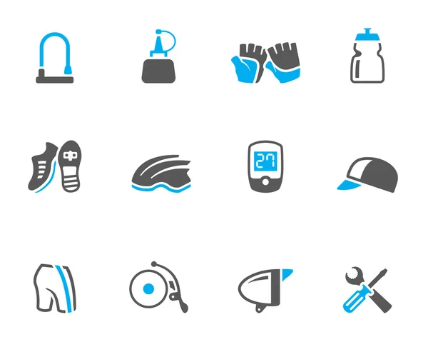 Bicycle accessories icons series in duo tone colors. — Stock Vector