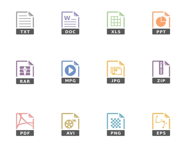 Tipo de archivo icon series in duotone color . — Vector de stock