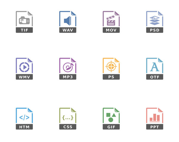 File type icon series in duotone color.