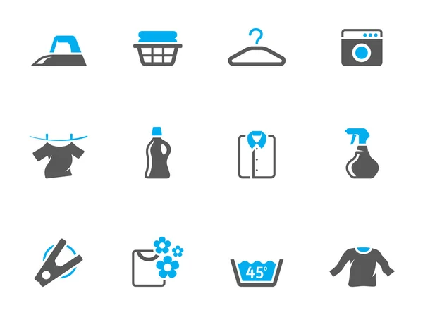 Laundry icons in duo tone colors. — Stock Vector