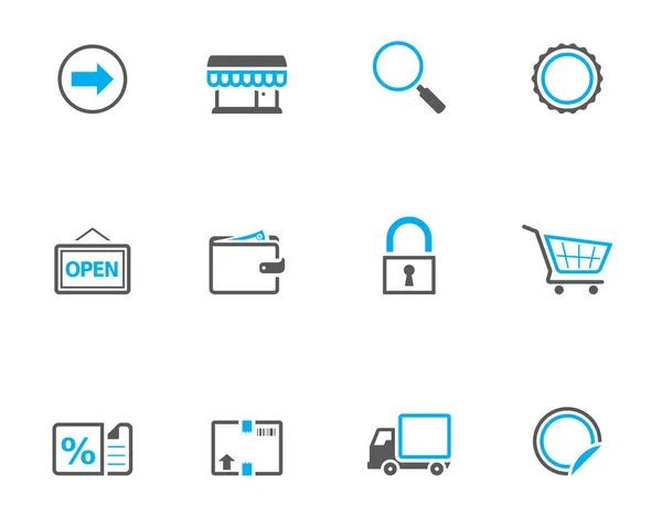 Ecommerce icon set in duotone color. — Stock Vector