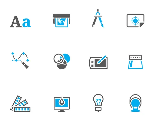 Druck- & Grafikdesign-Icon-Serie in Duotone. — Stockvektor