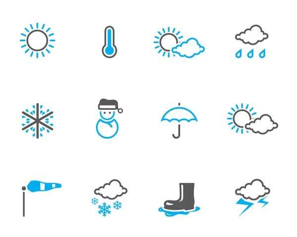 Weather icon series in duotone color style — Stock Vector