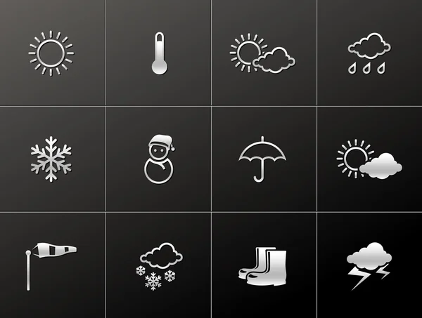 Zimní ikony v jedné barvě — Stockový vektor