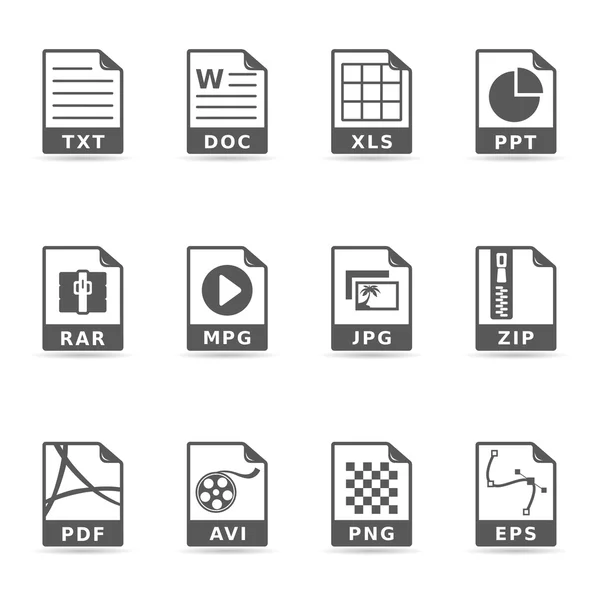 Ensemble d'icônes formats de fichiers — Image vectorielle