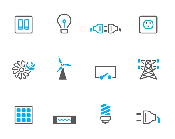 Elektriciteit pictogrammen in duo toonkleuren. Rechtenvrije Stockvectors