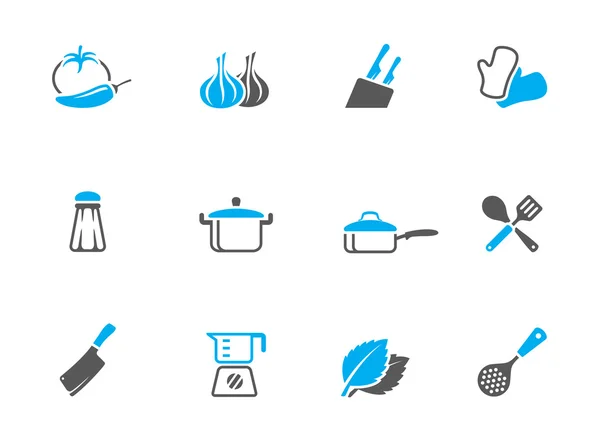 Cooking icons in duo tone colors — Stock Illustration Cooking icons in duo tone colors Vector Graphics
