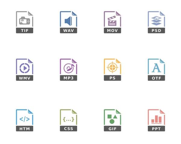 File type icon series in duotone color. — Stock Illustration File type icon series in duotone color. Royalty Free Stock Illustrations
