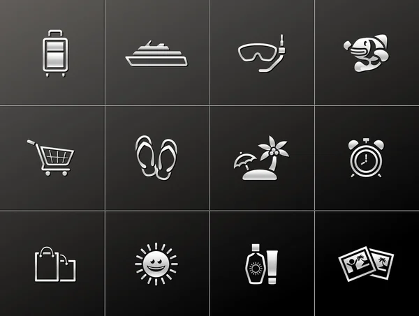 Travel icon set in single color style Royalty Free Stock Illustrations
