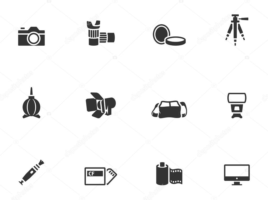 Photography icons in single color