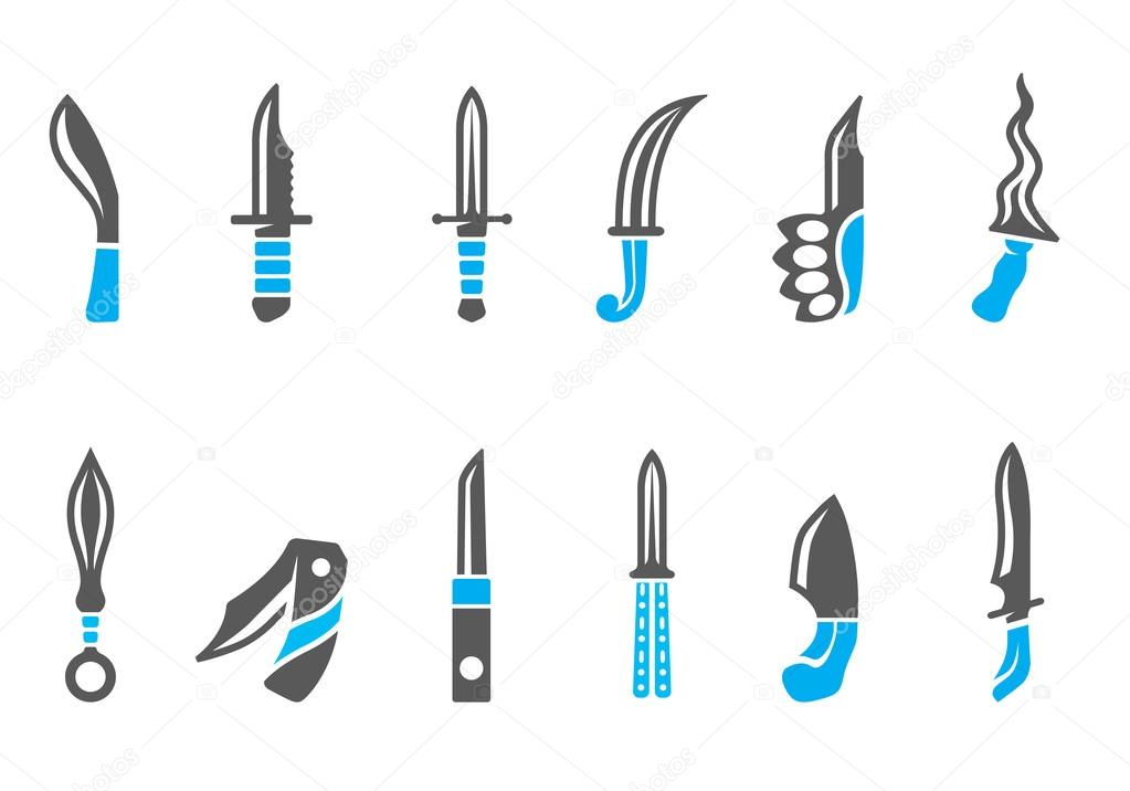 Knife icons in duo tone colors