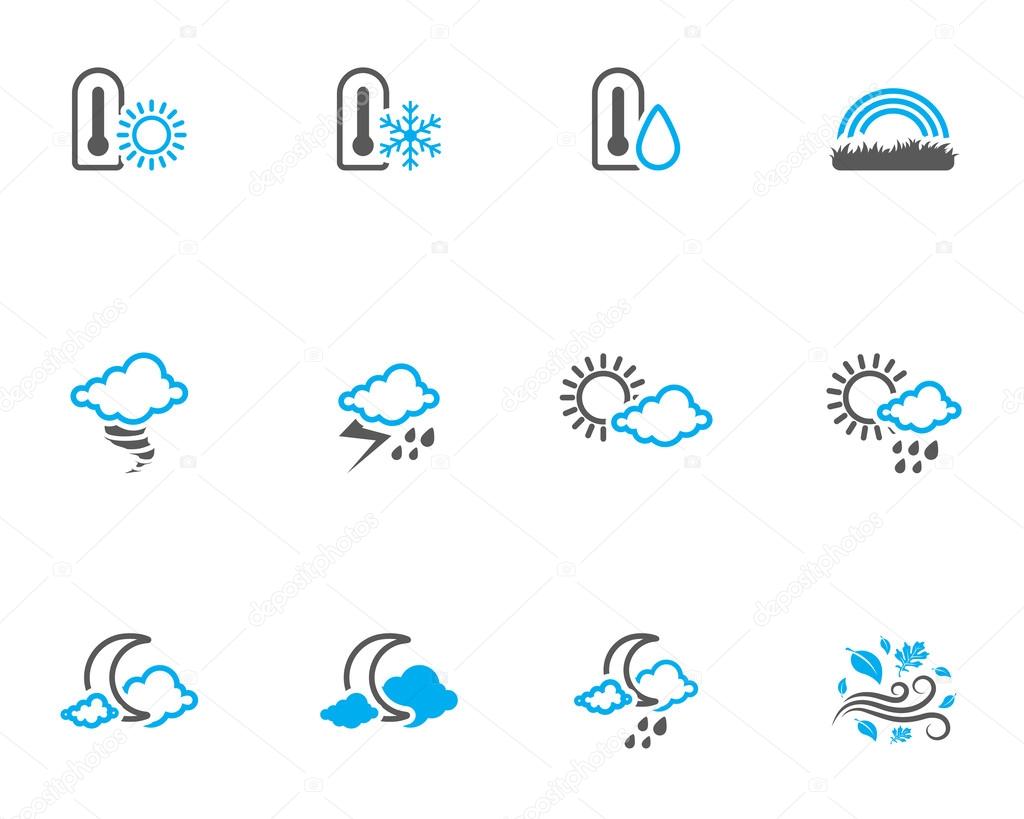More weather icon series in duo tone color style.
