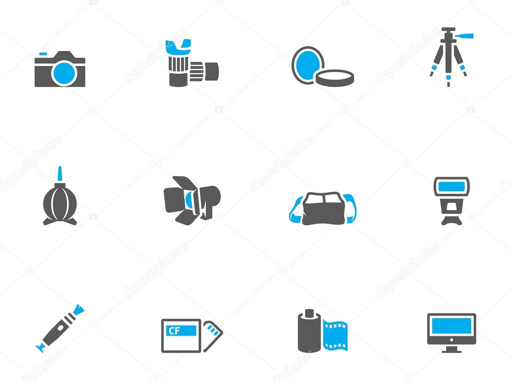 Photography icons in duo tone colors.